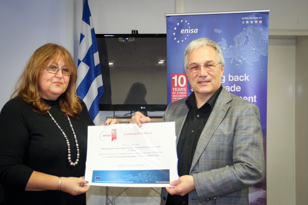 ENISA donates electronic equipment to schools and public bodies in Heraklion